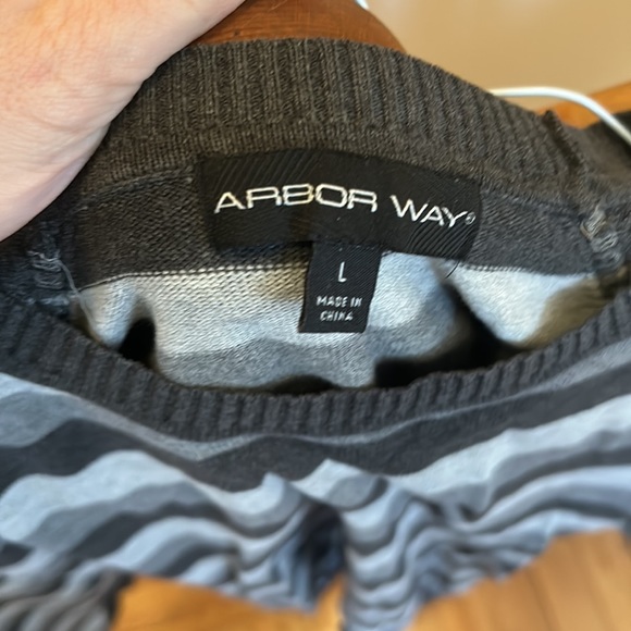 Vintage Arbor Way Gray striped sweater - Picture 3 of 3